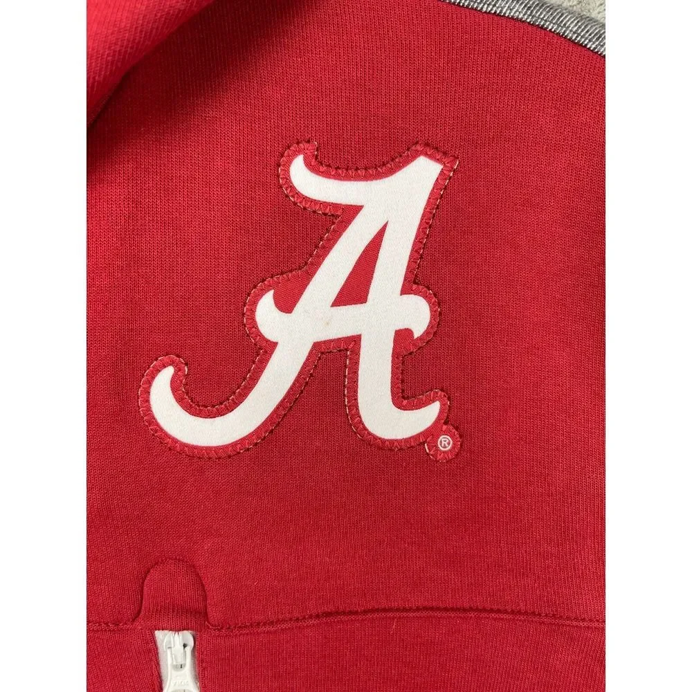 Nike Alabama Crimson Tide Men's Pullover Hoodie Medium Red Grey‎ Zip Pocket Logo